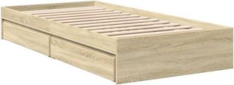 vidaXL Bed Frame with Drawers without Mattress Sonoma Oak 75x190 cm Small Single Vidaxl