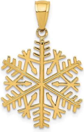 Diamond2Deal 10k Yellow Gold Polished Snowflake Pendant