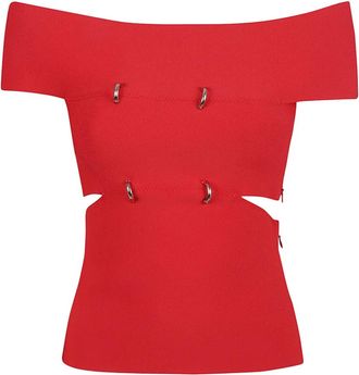 Alexander McQueen Stijlvolle Top voor Vrouwen - Dames - Blouses - Rood - S - Overhemden