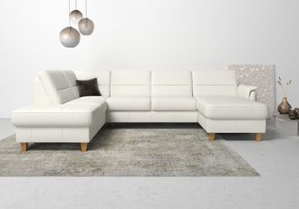 HOME AFFAIRE Wohnlandschaft »Palmera U-Form, B: 308 cm« optional Bettfunktion & Bettkasten, Federkern