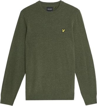 Lyle & Scott Mid Knits Lambswool Blend Crew Neck Jumper - Heren - Ronde hals truien - Groen - XL - Wol - Truien & Vesten