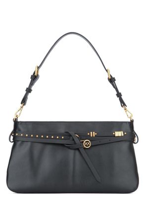 Pinko Black Logo Medium Shoulder Bag