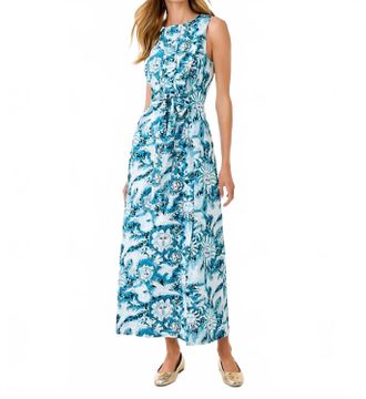 Lilly Pulitzer Clarajane Stretch Maxi Shift Dress In Bellevue Blue Lilly Gulls