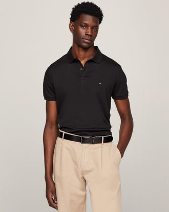 Tommy Hilfiger Mens Essential Polo in Black Cotton - Size Large