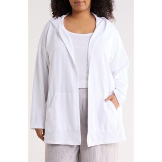 Eileen Fisher Organic Cotton Hooded Jacket in White at Nordstrom, Size 3 X