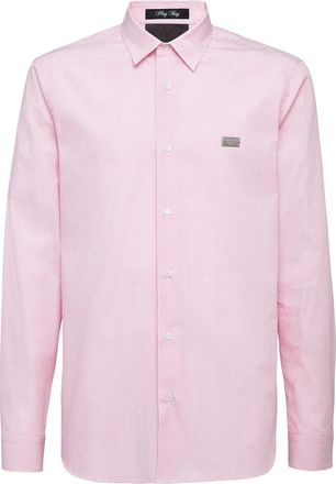 Philipp Plein Shirt Skull - Heren - Casual Overhemden - Roze - S - Katoen - Overhemden