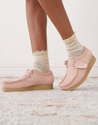 Clarks WallabeeEVOSh - Scarpe in camoscio color rosa chiaro