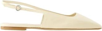 Aeyde Schoenen, Dames, Beige, 35 EU, Leer, Slingback ballerinas met vierkante neus