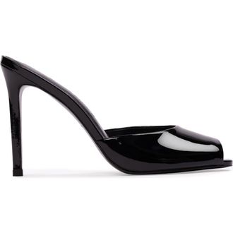 Black Suede Studio Uma 100 Mule in Black Patent Leather at Nordstrom, Size 38.5
