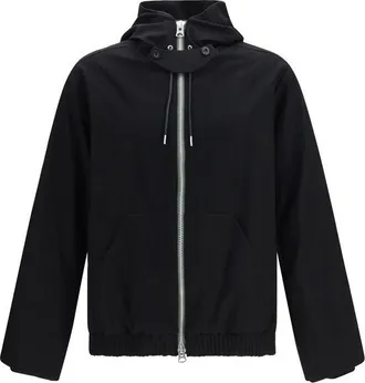 sacai Black Wool Oves Aries Full-Length Mens Jacket