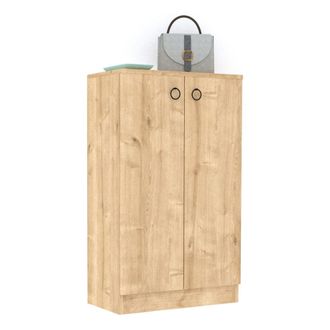 Dmora Zapatero Piario, Mueble Para Zapatos 3 Estantes, 2 Puertas, 4 Compartimentos, 60x32x100h Cm Olmo Marr&oacute;n