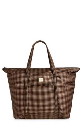 Loeffler Randall Dina Travel Tote in Brown/Black Check at Nordstrom