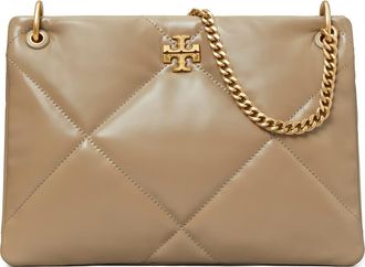Tory Burch Small Kira Diamond Quilted Leather Shoulder Bag in Taupe Oak at Nordstrom