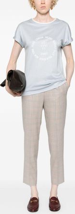 PESERICO Womens Checked Tapered Trousers Aw24 W