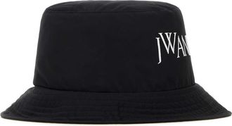 J.W.Anderson Unisex Cuffia Nylon Blend Bucket Hat Black Polyester