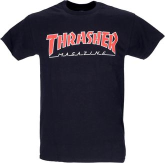 Thrasher Zwart/Rood Tee Korte Mouw Crew Neck - Heren - T-shirts - Zwart - S - Katoen - Tops