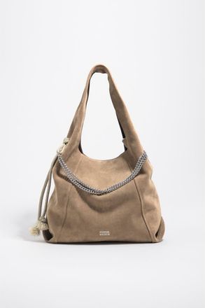 Bimba & Lola Medium Suede Paper Bag in Natural at Nordstrom