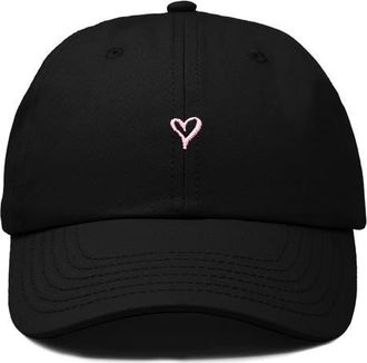 Dalix Mini Heart Dad Cap in Black at Nordstrom