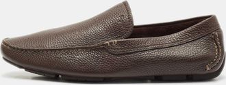 Ferragamo Brown Leather Slip On Loafers