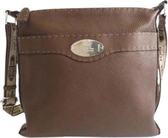 Fendi Pre-owned Cross Body Bags, female, Brown, Size: ONE SIZE Pre-owned Vintage Leather Crossbody Bag