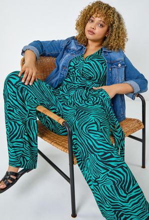 Roman Animal Print Stretch Jumpsuit