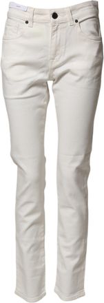 Pantaloni Torino Cotton Mid Waist Skinny blue Trouser Womens Jeans (Pre-Owned)