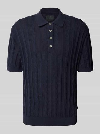 Premium by Jack & Jones Poloshirt in Strick-Optik Modell MASON in Dunkelblau, Gr&ouml;&szlig;e L