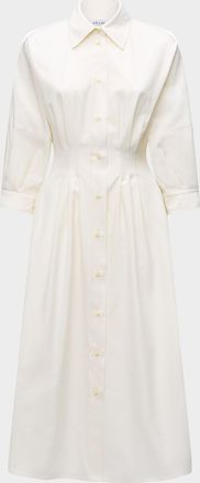Câllas Milano Anais Pleated Cotton Midi Shirtdress