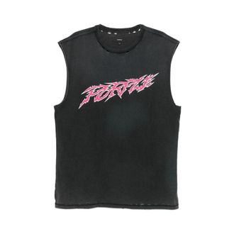 Purple Distressed Crew Neck Sleeveless T-Shirt - male - Purple Brand - Sleeveless Tops - Black - XL - Tops