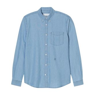 Closed Casual Shirts, male, Blue, M, Chambray Button Down Shirt with Pocket