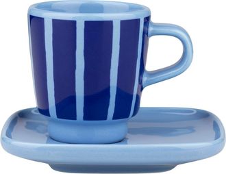 Marimekko Oiva Piccolo Espresso Cup & Saucer in Light Blue at Nordstrom, Size One Size Oz