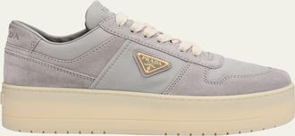 Prada Downtown Bold Re-Nylon and Suede Platform Sneakers
