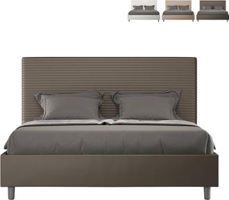 Itamoby Cama Matrimonial Contenedor 160x190 Moderno Polipiel Focus M Color: Marr&oacute;n - Versi&oacute;n: Modelo Est&aacute;ndar