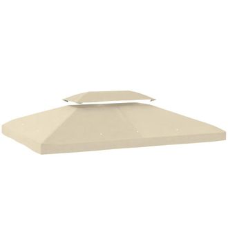 OUTSUNNY Techo de repuesto 400x300 cm crema