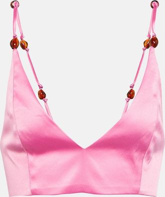 Ganni Satin crop top