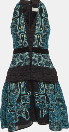 Peter Pilotto Black Jacquard Tiered Mini Dress