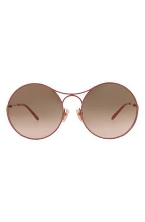 Chlo&eacute; 58mm Round Sunglasses in Pink Pink Brown at Nordstrom Rack