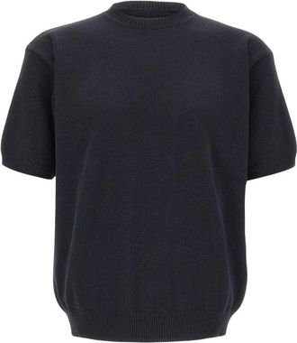 Herno Katoenen Gebreide T-shirt - Heren - Ronde hals truien - Blauw - 3XL - Katoen - Truien & Vesten