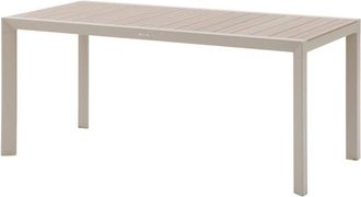 Hesperide Hesperide - Tavolo da giardino effetto legno évasion in lino e argilla a 6 posti con ante in alluminio - Hespéride