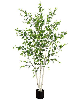 Nearly Natural 7Ft Artificial Birch Tree With Real Touch Leaves