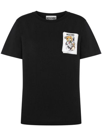 Moschino T-shirt met teddybeerprint - Zwart