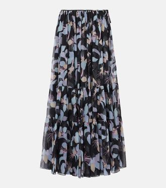 Chloé Chloé Floral pleated silk maxi skirt