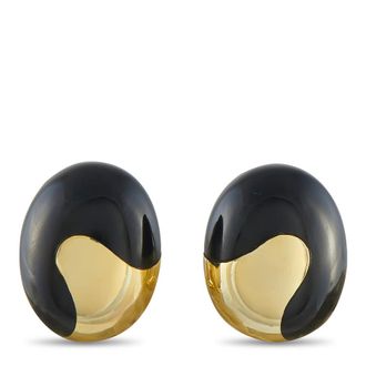 Tiffany & Co. Pre-Owned Tiffany Co. Angela Cummings 18K Yellow Gold and Onyx Clip On Earrings TI32 051426