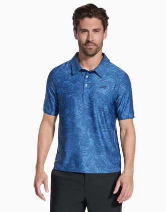 Skechers Mens Skechers GO DRI All Day Printed Polyester Mens White Polo Shirt - Size: 44