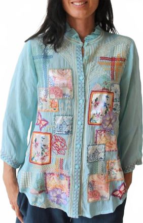Johnny Was Somalia Shirt In Marine Blue
