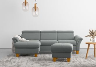 HOME AFFAIRE Ecksofa »Lindgren L-Form« wahlweise mit Bett mit klappbaren Rollen, Kasten und Kopfverstellung