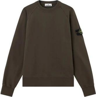 Stone Island Oversized sweater met ronde hals en raglanmouwen - Heren - Sweatshirts - Bruin - S - Katoen - Hoodies & sweatvesten