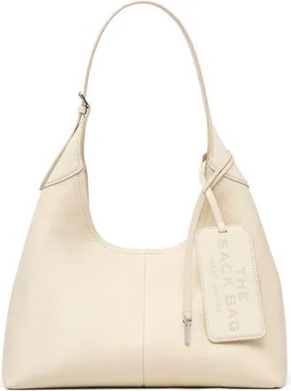 Marc Jacobs The Belted Sack Leather Shoulder Bag in Cloud White at Nordstrom