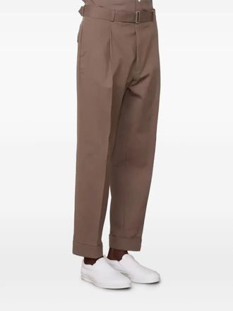 Officine Générale pleated belted pants - Brown