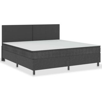 vidaXL Vidaxl - Cama Box Spring Tela Gris Oscuro 200x200 Cm